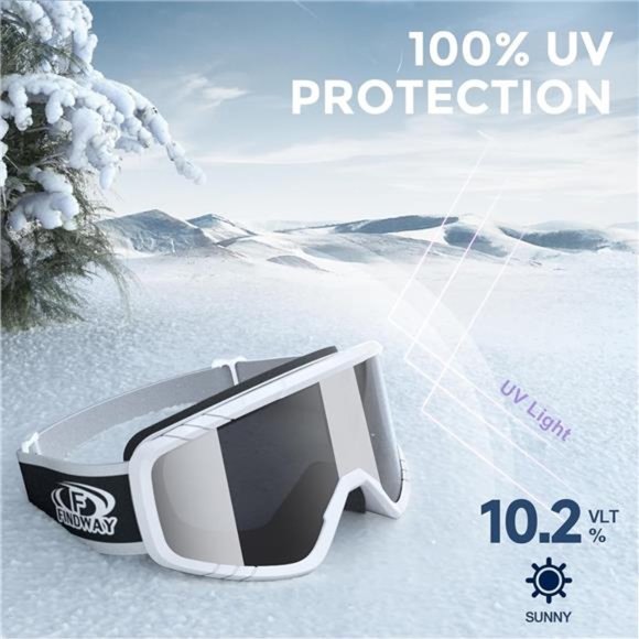 Findway OTG Ski Goggles, snow/Snowboard Goggles for Men, Women Youth [Upgraded] - Picture 4 of 8
